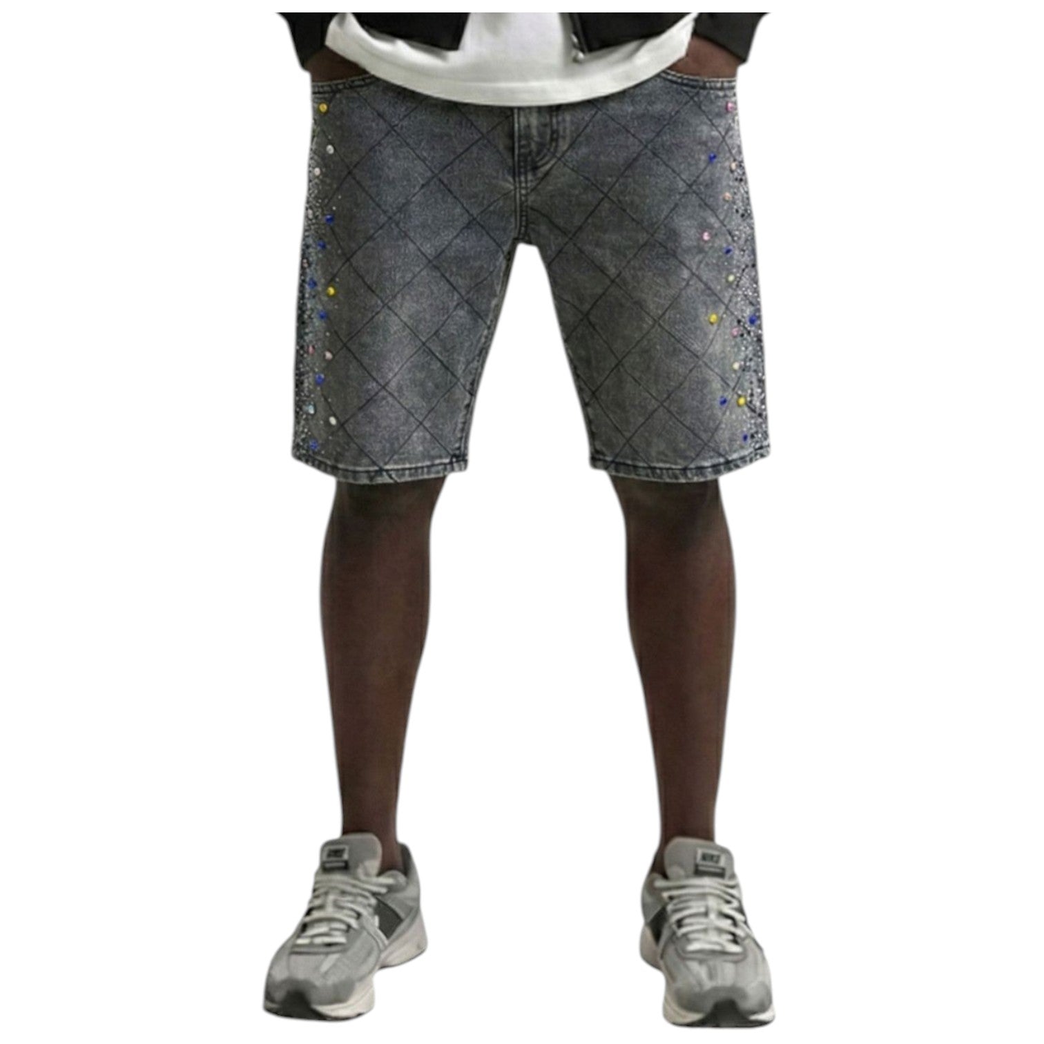 KLEEP BLACKSHADOW SHORTS W/ MULTI COLOR STONES