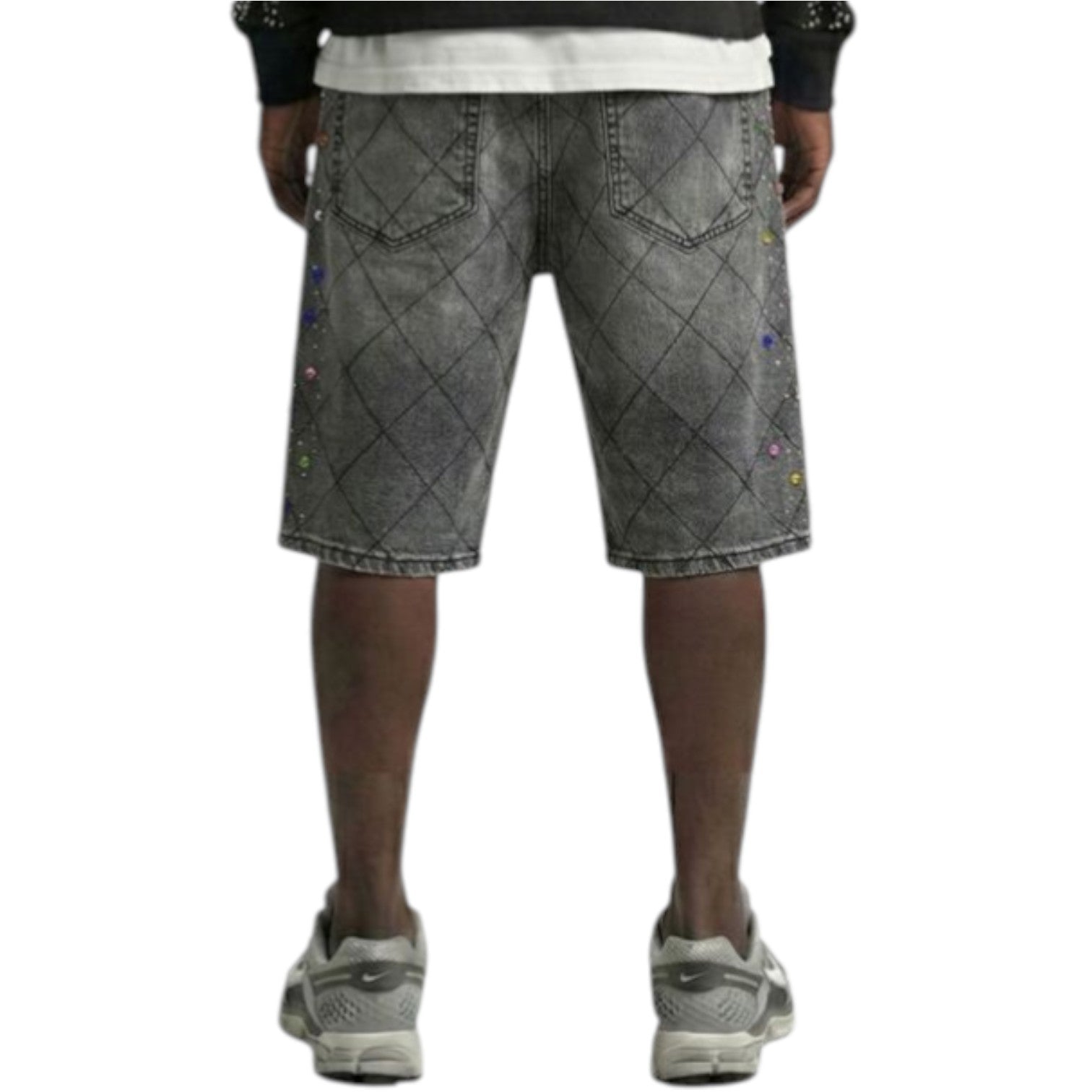 KLEEP BLACKSHADOW SHORTS W/ MULTI COLOR STONES