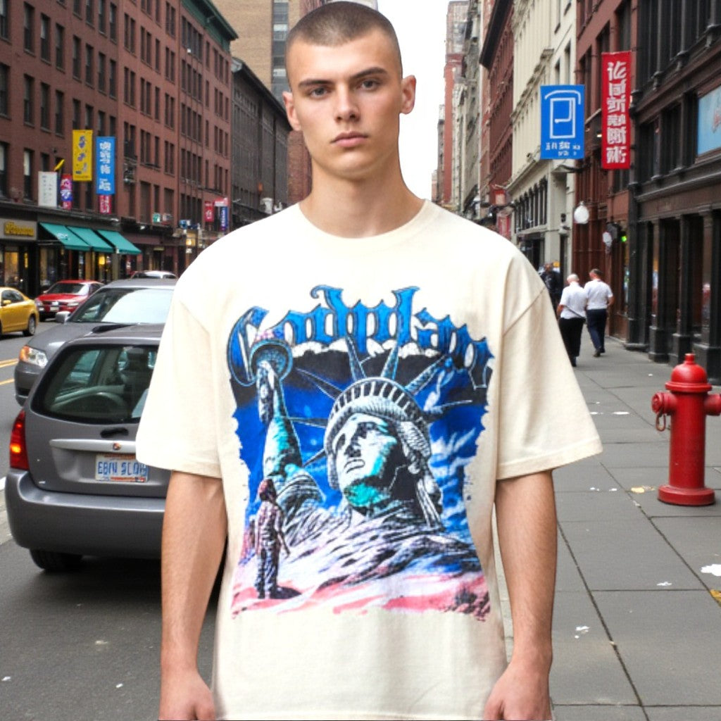 NYC FEAR NO MAN TEE - TAN