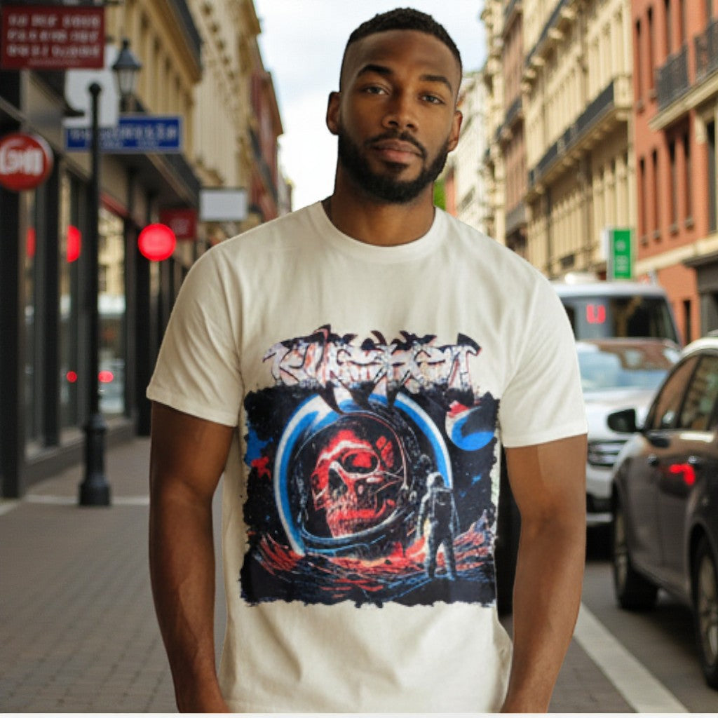 SPACE REVENGE TALK LESS  TEE - TAN