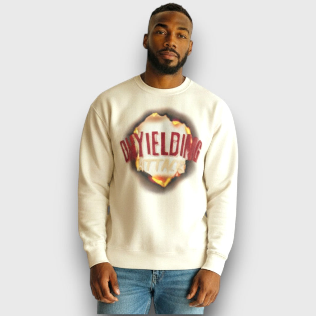RST-413 BEIGE (CREAM) UNYIELDING DIAMOND CREW NECK