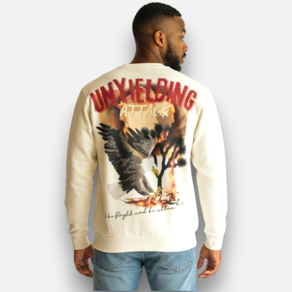 RST-413 BEIGE (CREAM) UNYIELDING DIAMOND CREW NECK