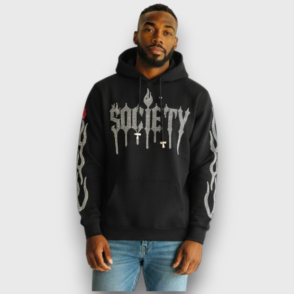 RST-416 BLACK LIBERTY DIAMOND HOODIE