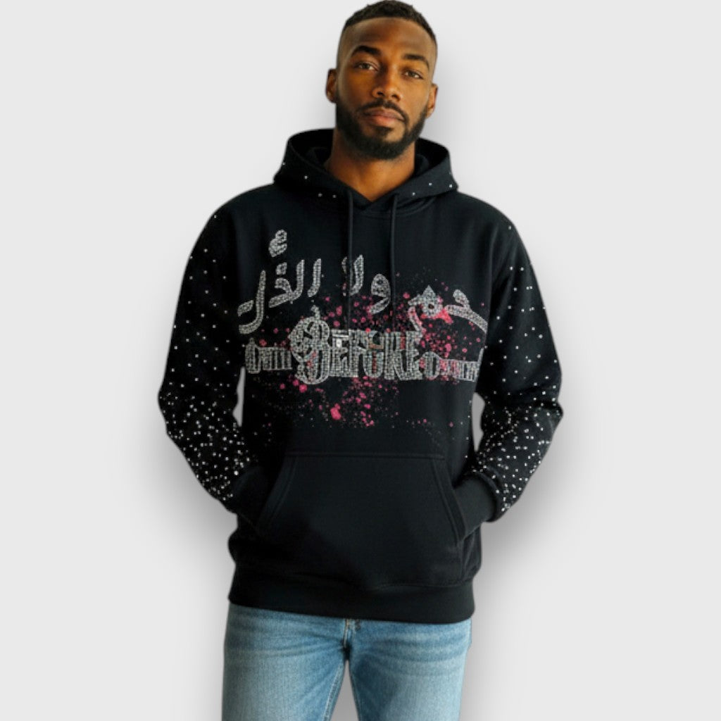 RST-410 BLACK DEATH BEFORE DISHONOR DIAMONDS HOODIE - BLACK