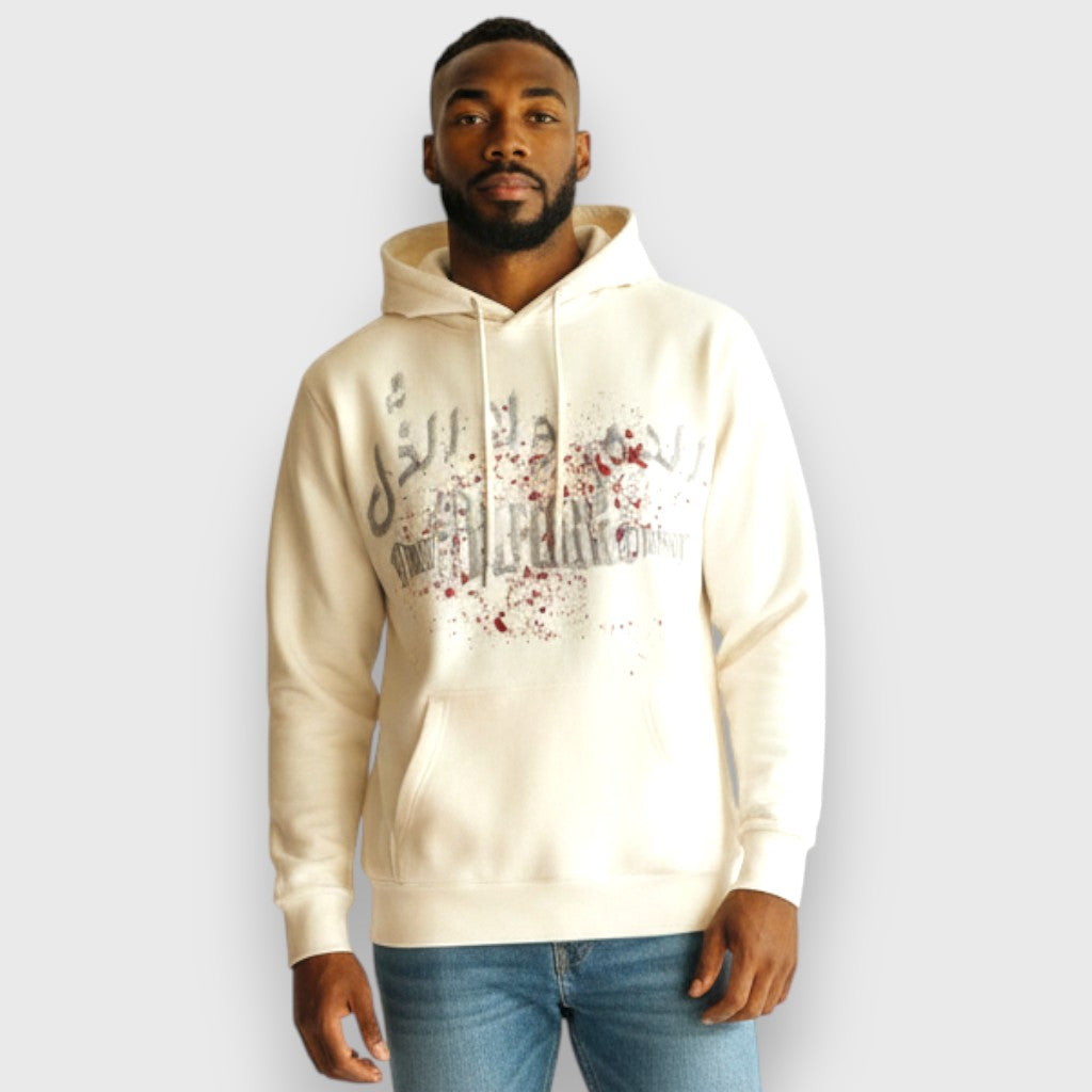 RST-410 BEIGE DEATH BEFORE DISHONOR DIAMONDS HOODIE - BEIGE