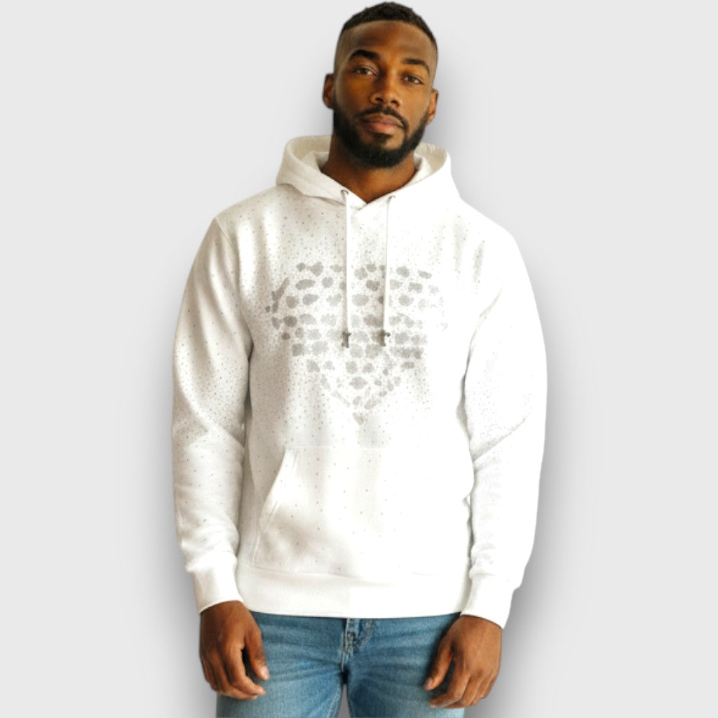 RST-402 WHITE LIFE IS GOOD DIAMONDS HOODIE - WHITE