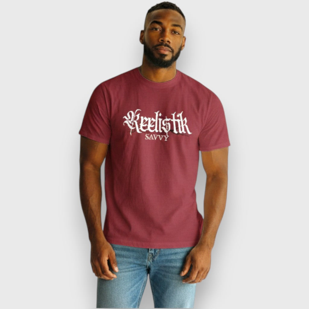 RST-301 BURGUNDY SAVVY EAGLE HEAVY WEIGHT TEE