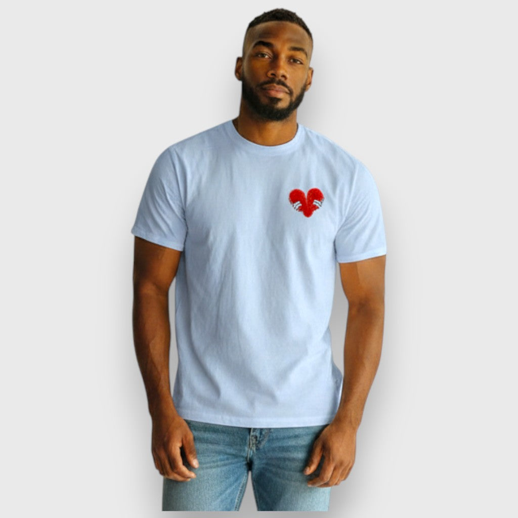 RST-307 BLUE LOVE HEART CLUB HEAVY WEIGHT TEE