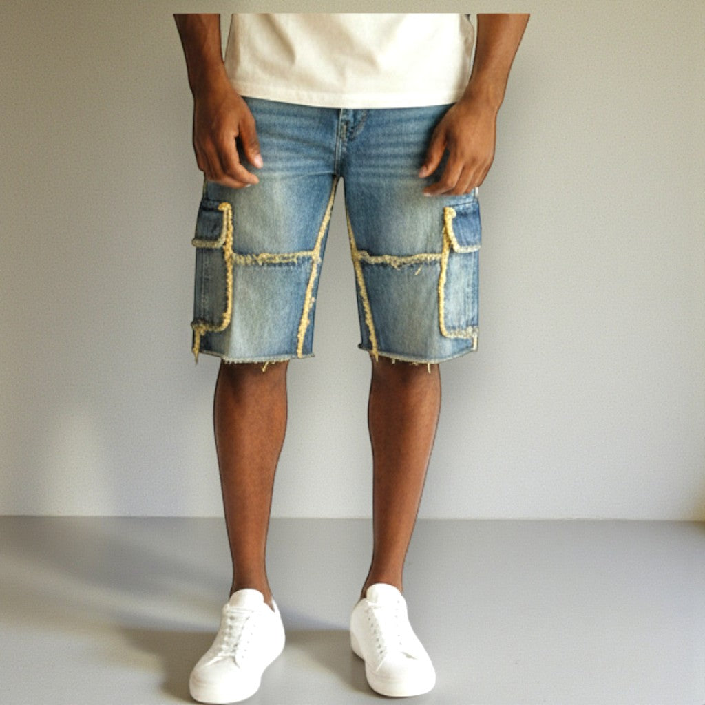 RST- 605- VINTAGE BLUE REGENT PREMIUM STRETCH DENIM JORTS