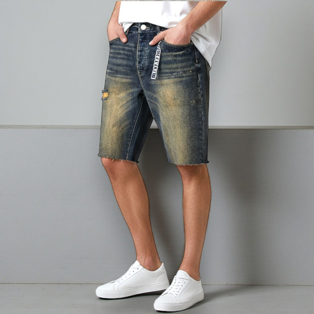 RST- 601 - TAN ABBEY TAPER FIT PREMIUM DENIM JORTS