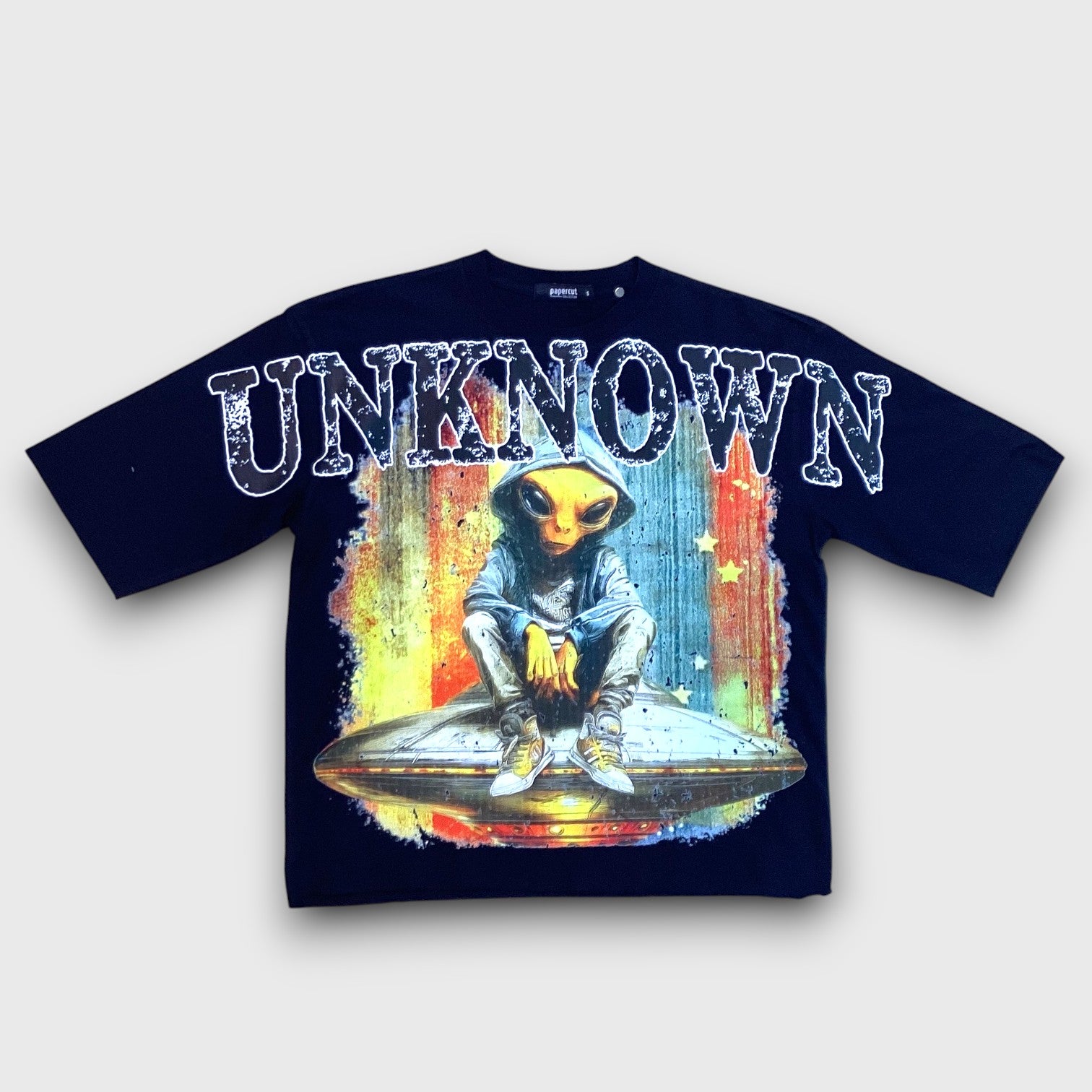 UNKOWN OVERSIZE CROPPED TEE -BLACK