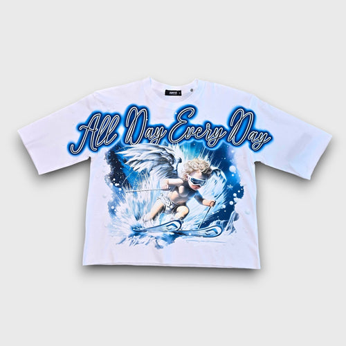 ALL DAY OVERSIZE CROPPED TEE -WHITE
