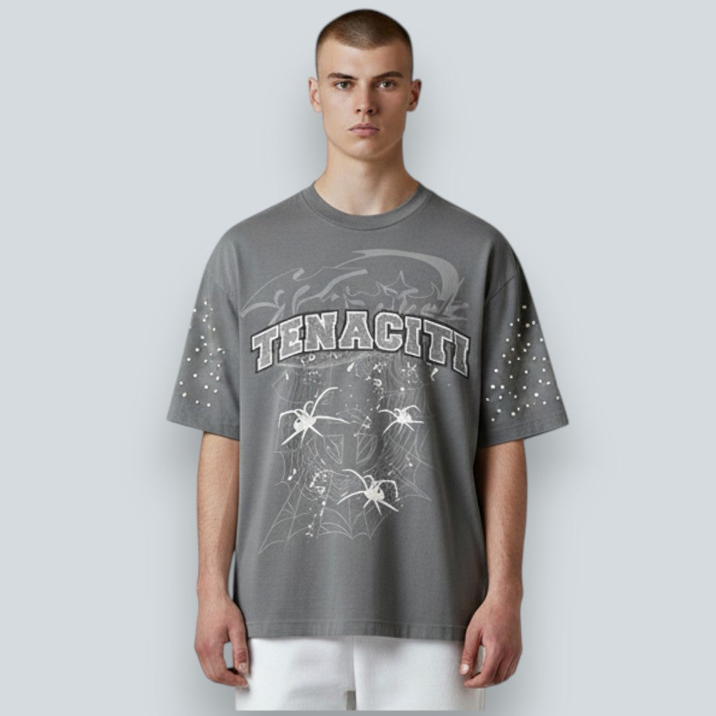 SPIDER PEARL TEE - GREY