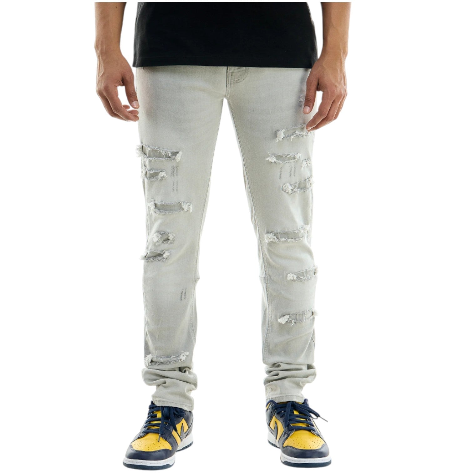 KND4565- UNDER PATCHED SKINNY JEANS
