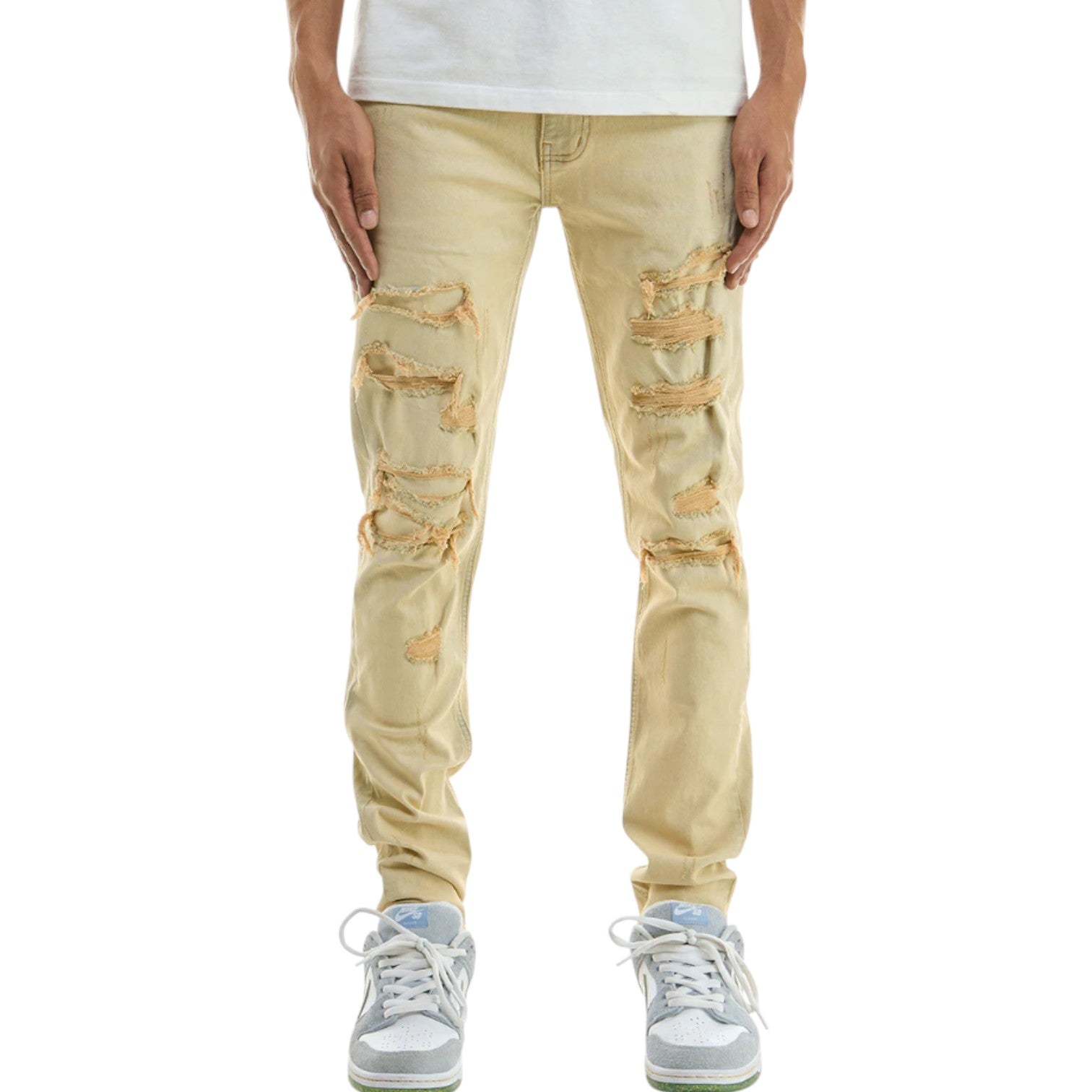 KND4562 T.BLUE - DISTRESSED JEANS