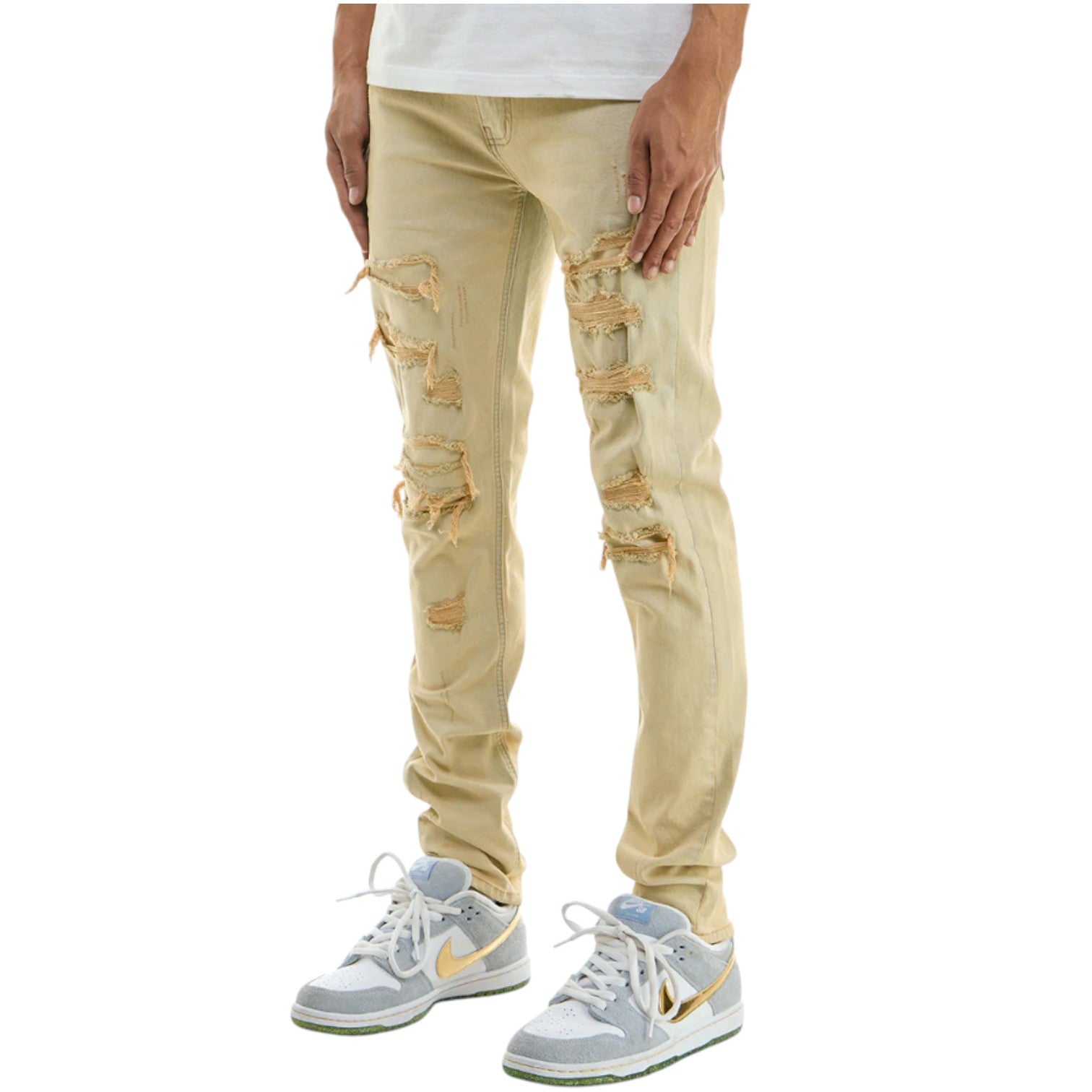 KND4562 T.BLUE - DISTRESSED JEANS