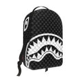 BLACK AND WHITE DRIP CHECK SHARK BACKPACK