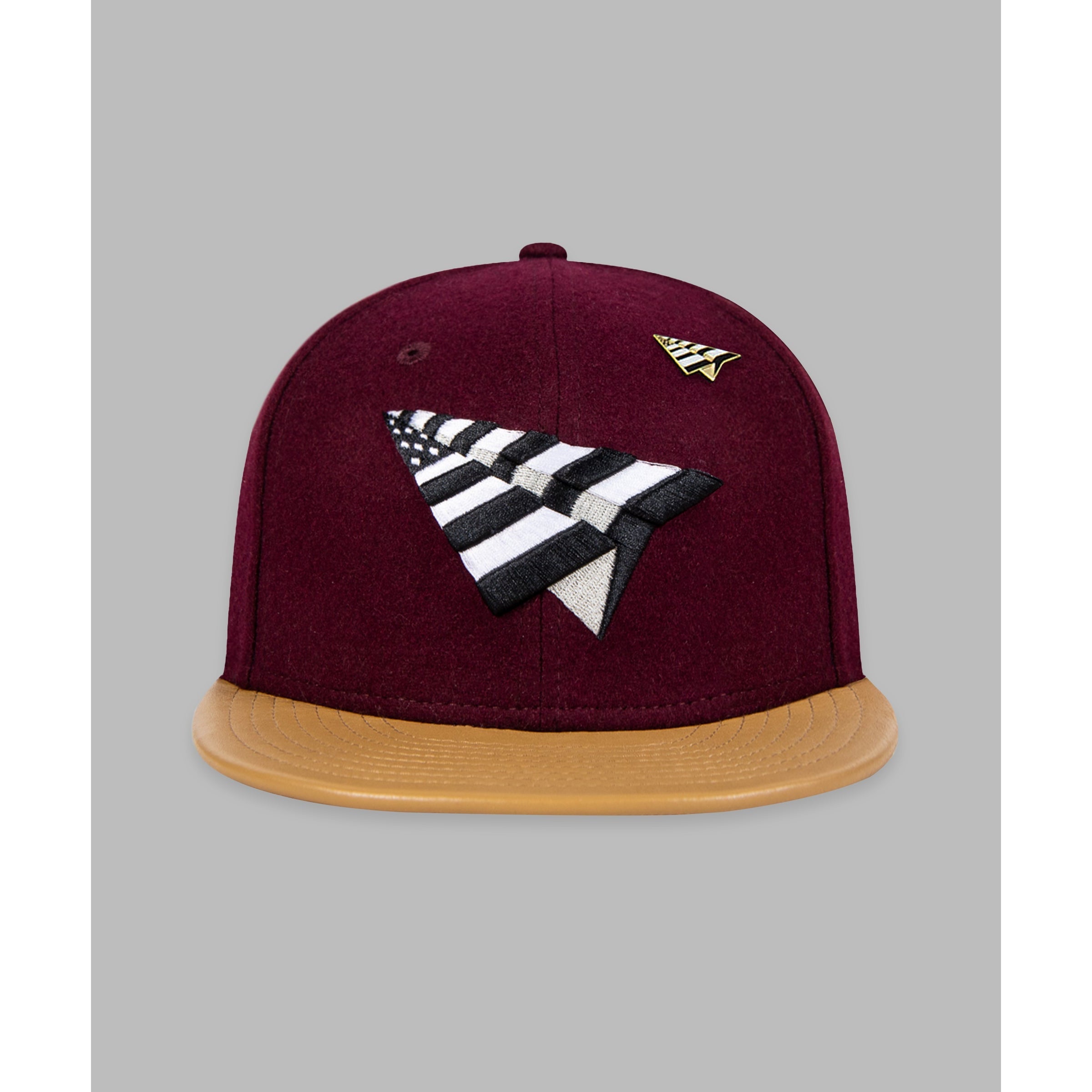 ORIGINAL CROWN IN MELTON WOOL AND LEATER STRAPBACK