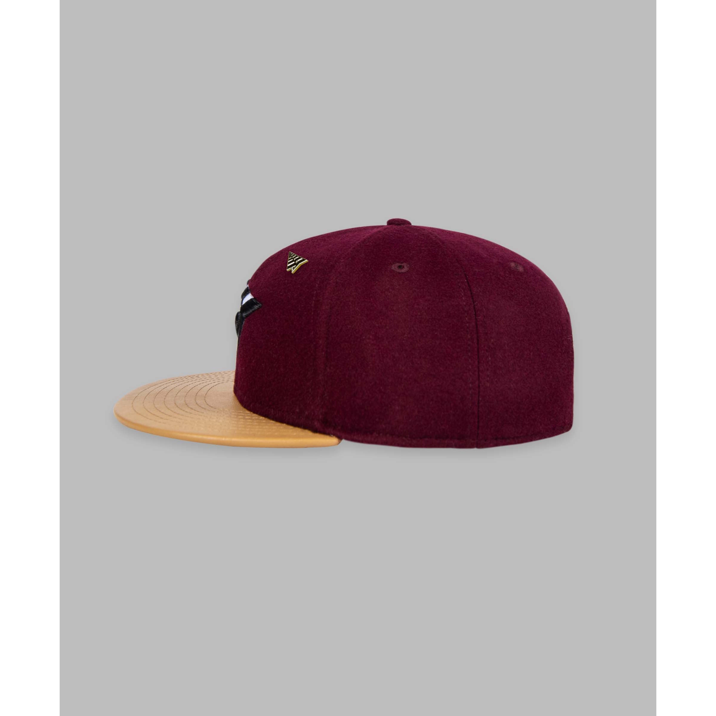 ORIGINAL CROWN IN MELTON WOOL AND LEATER STRAPBACK