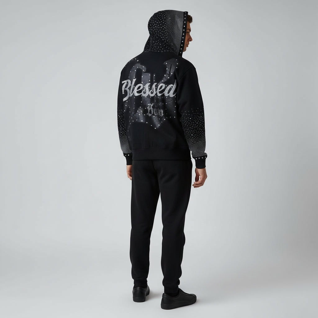 GOOD VS BAD ZIP UP HOODIE - BLACK