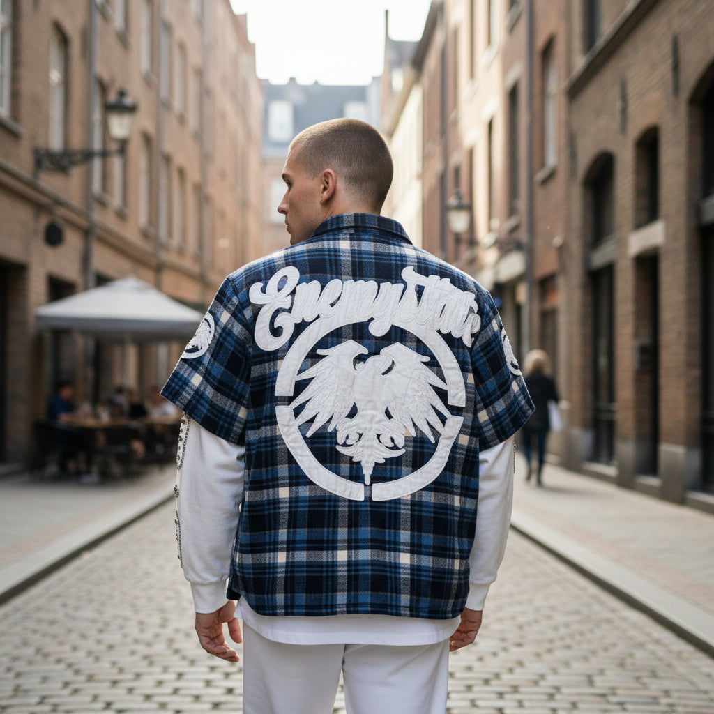 NME Shirt - Blue - Patches