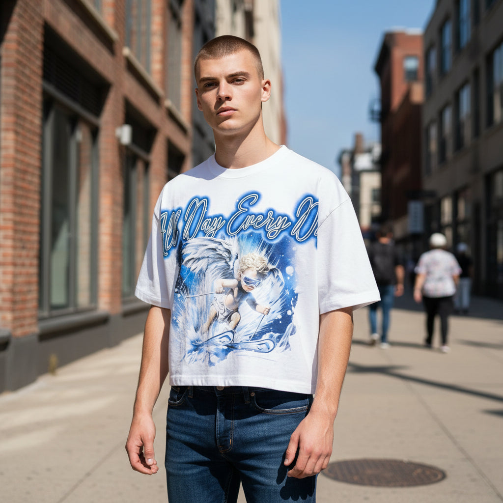 ALL DAY OVERSIZE CROPPED TEE -WHITE