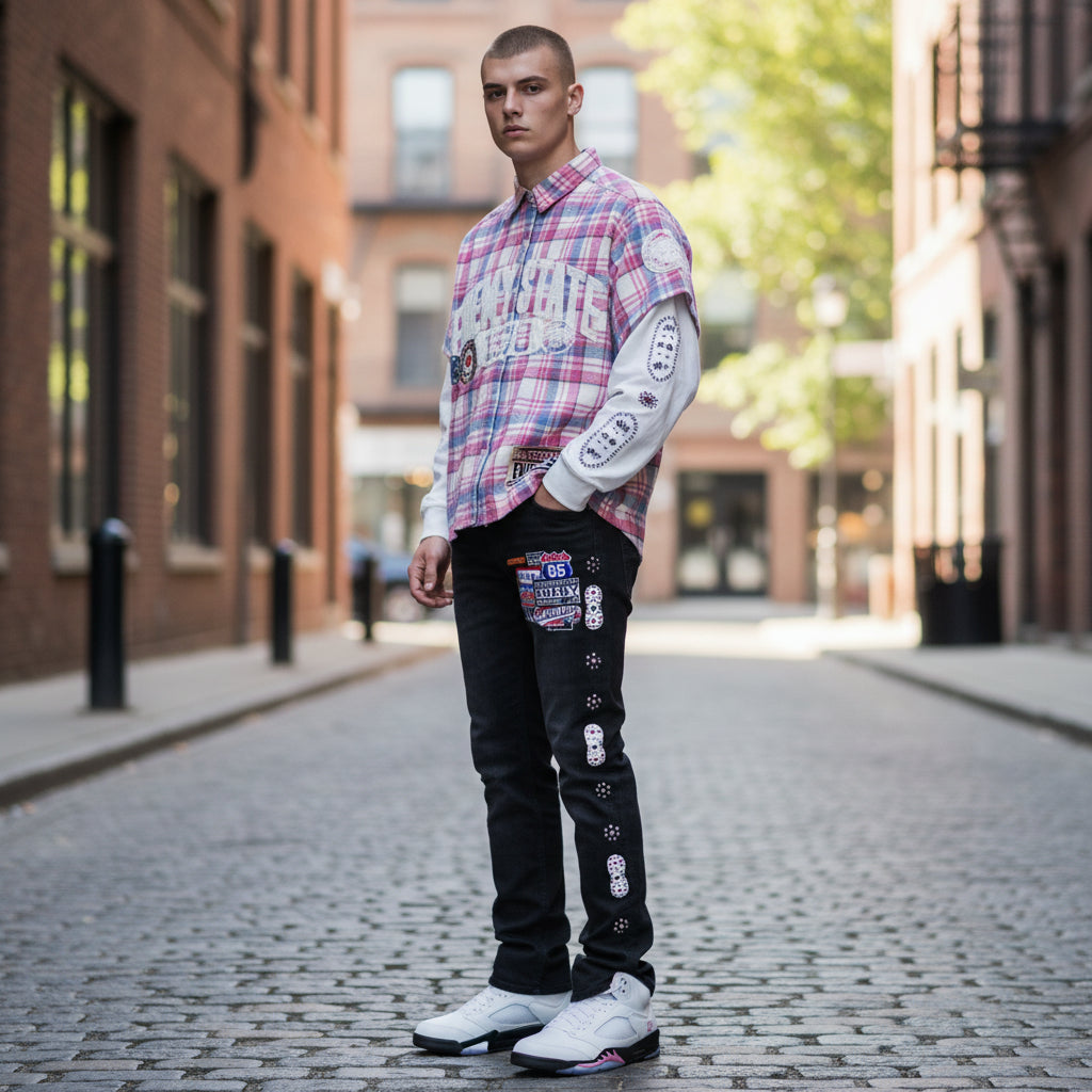 NME Shirt - Pink - Patches