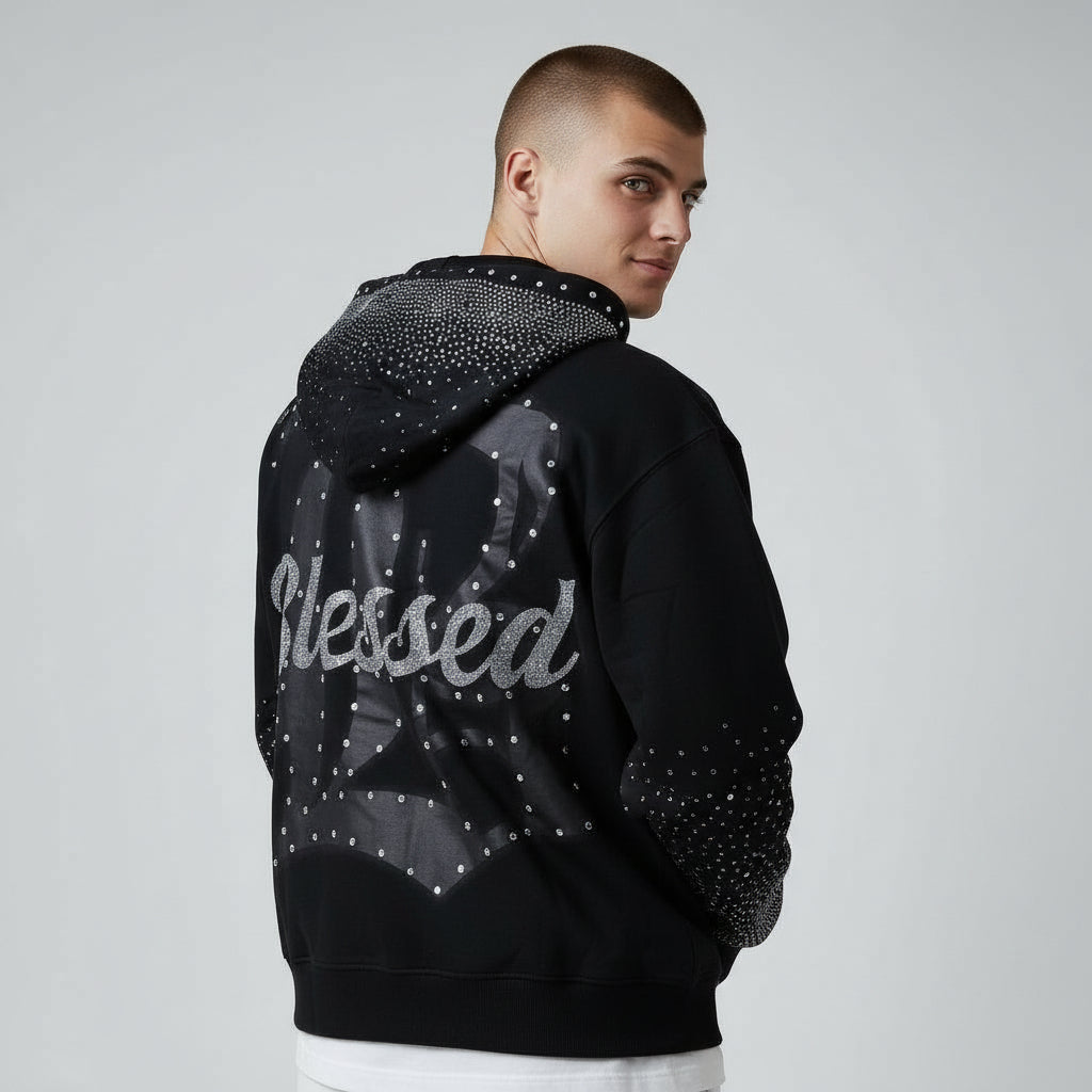 GOOD VS BAD ZIP UP HOODIE - BLACK